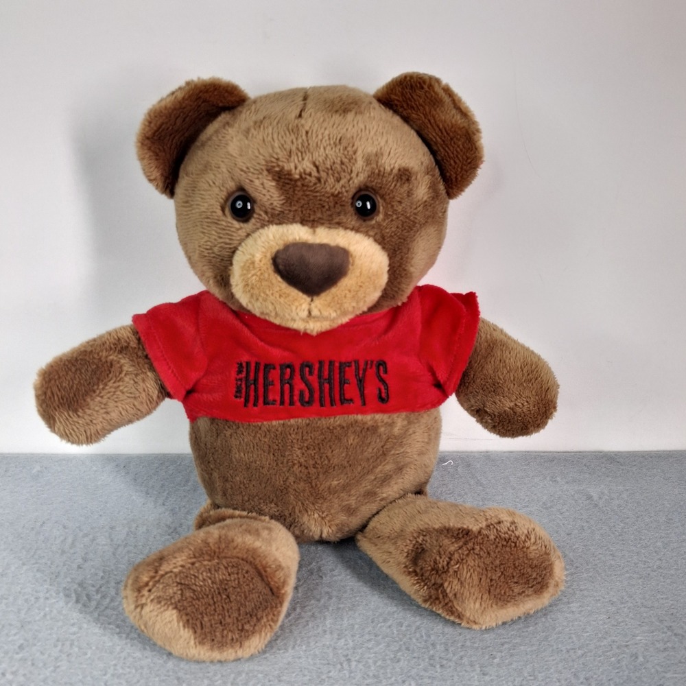 Hershey's Dan Dee Plush Teddy Bear Brown Red Shirt 9 Inch Chocolate Candy Promo